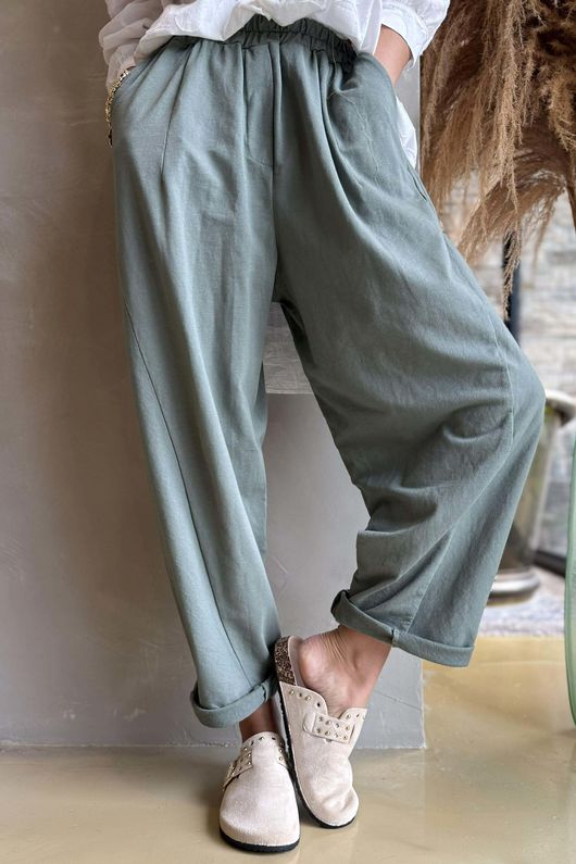 Lagen Seamed Tapered Barrel Pant Khaki /9=